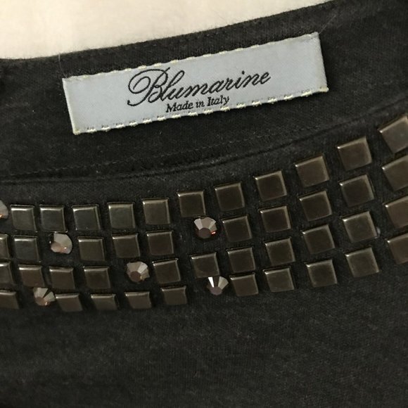 Blumarine Charcoal Gray Embellished Dress - Picture 5 of 8